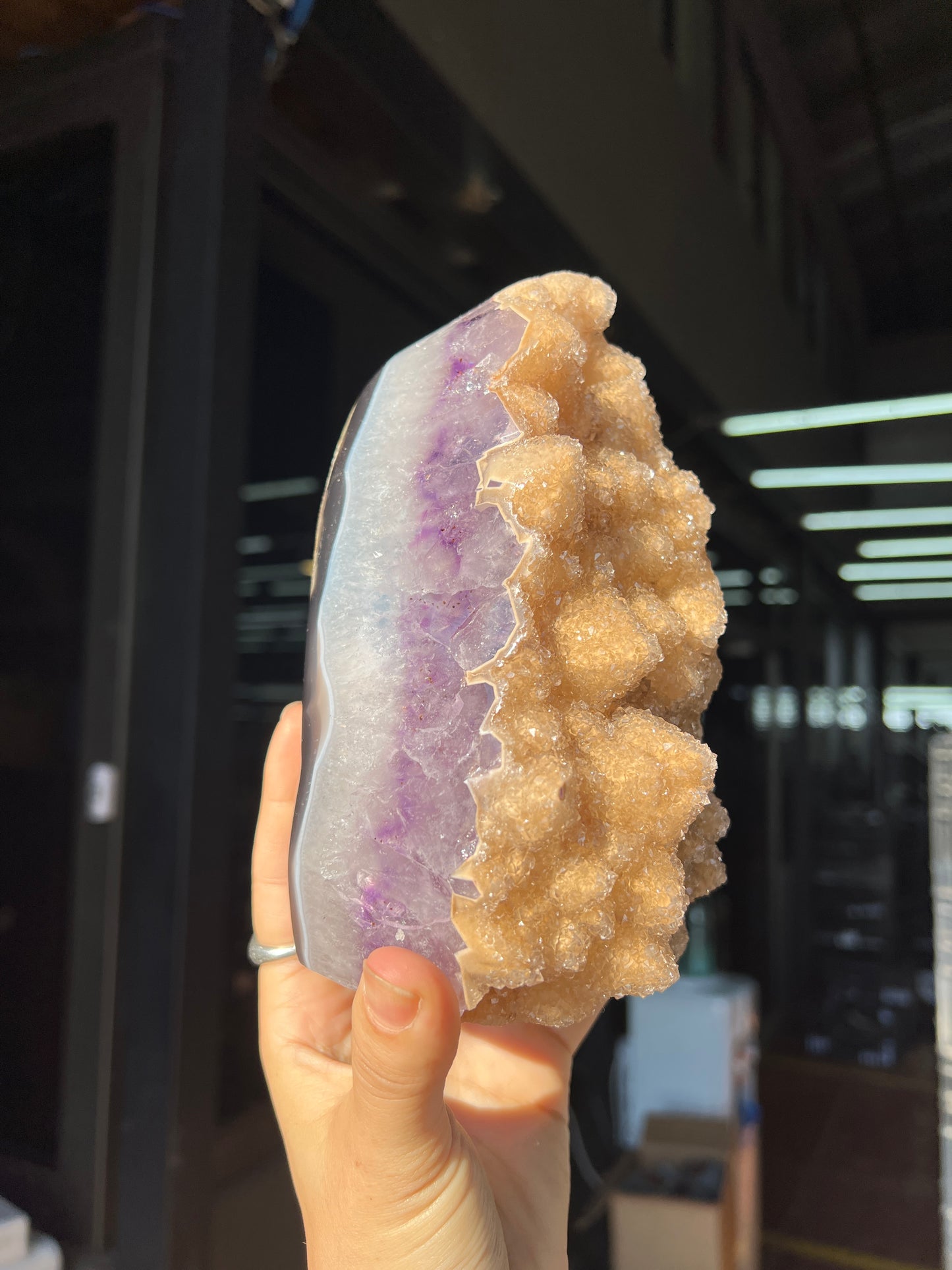 Golden amethyst piece