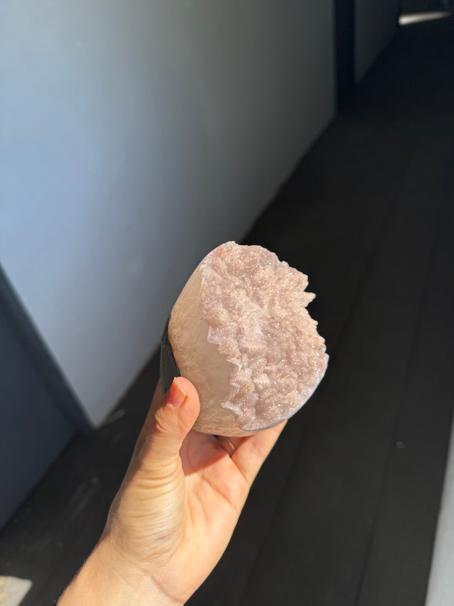 Peach rainbow quartz piece