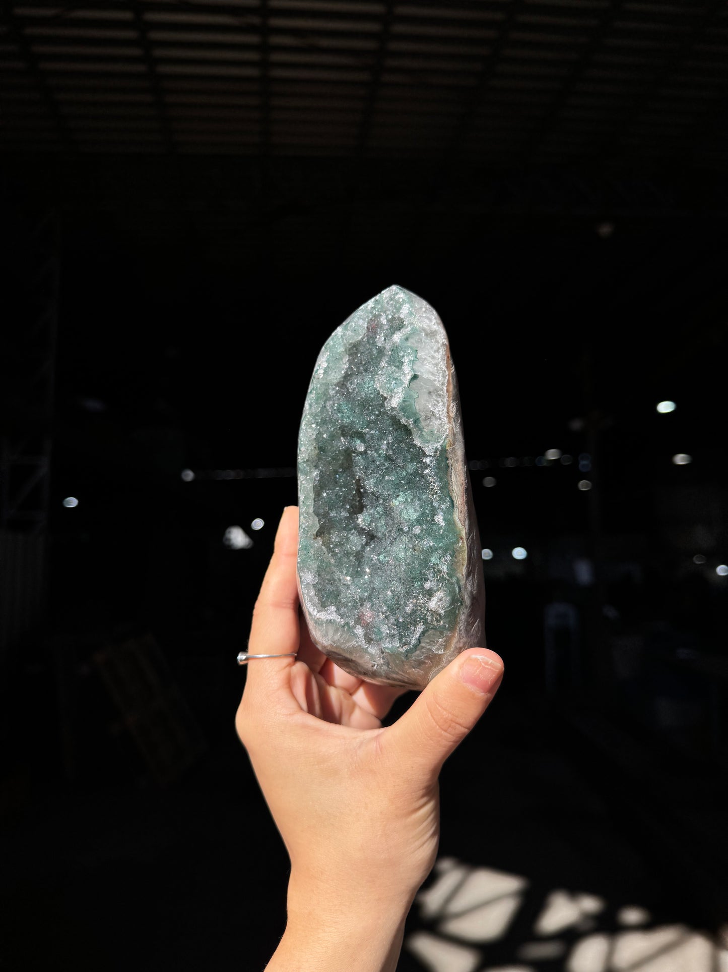 Dark green quartz piece