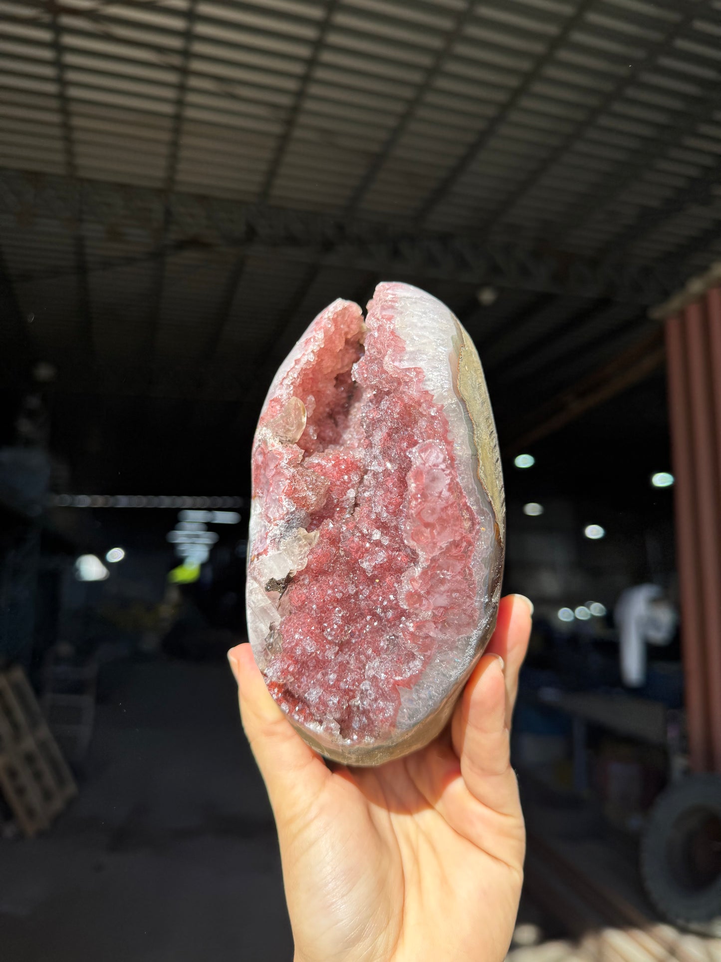 Red quartz rainbow piece