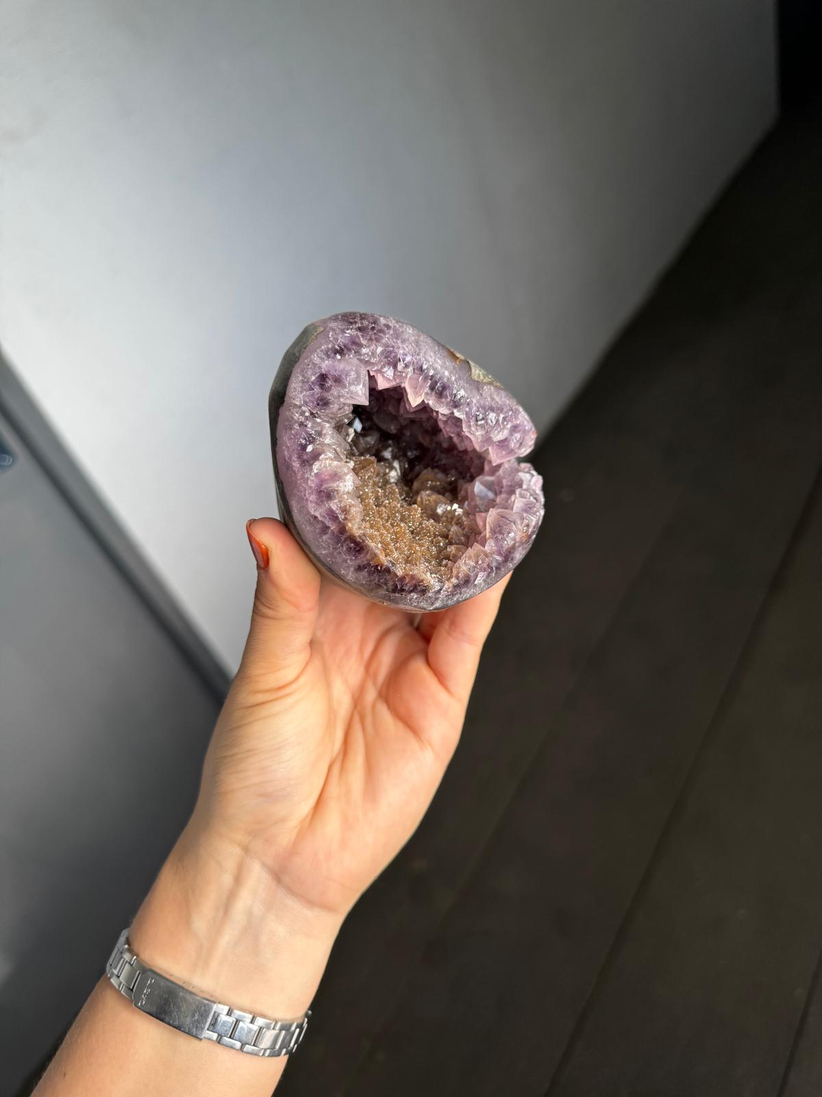 Golden amethyst geode