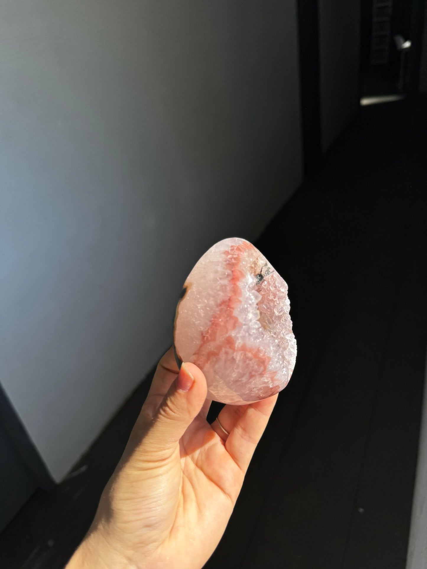 Mini pink quartz egg