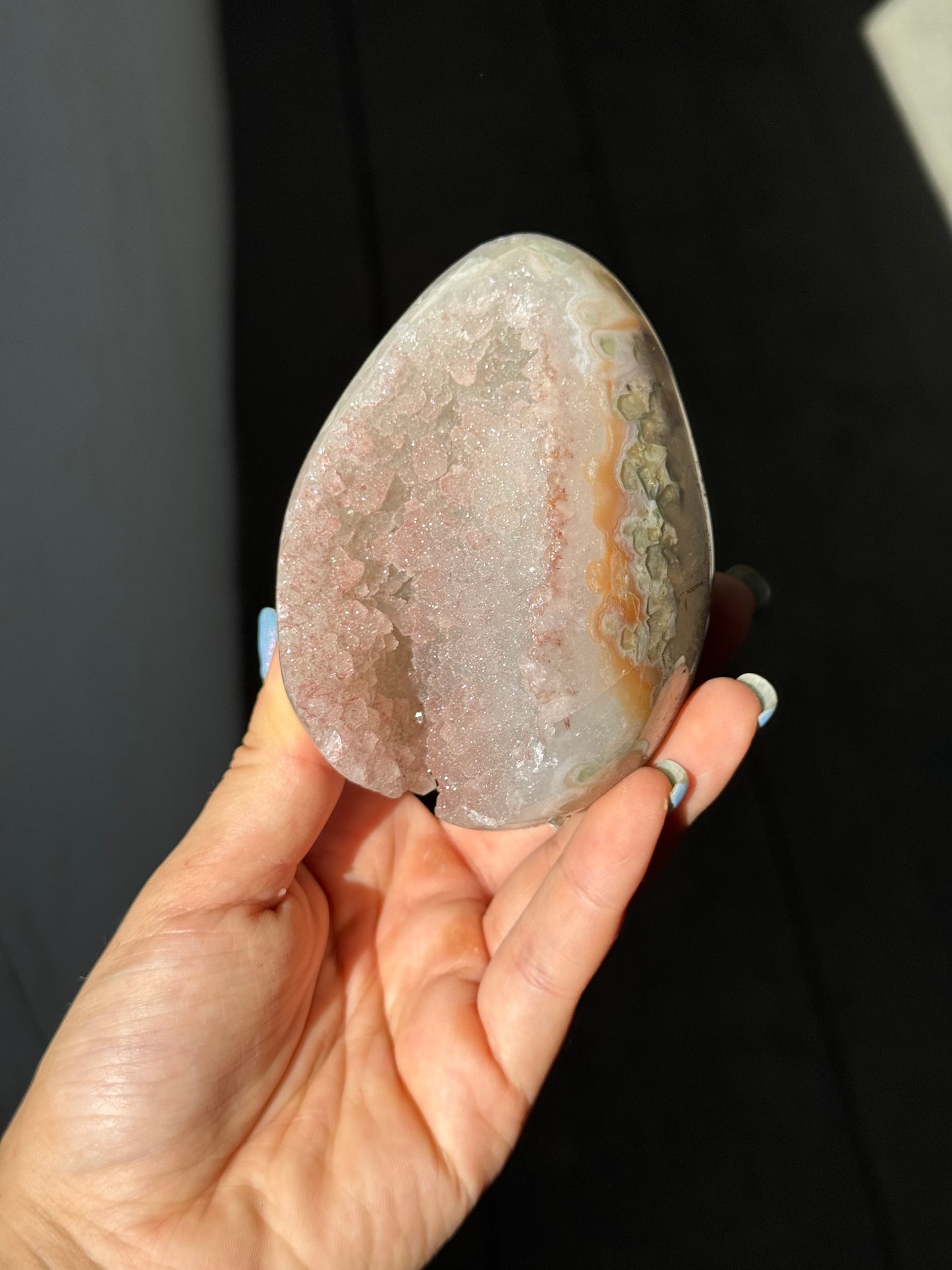 Mini Salmon quartz egg