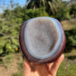 Blue banded agate cut base