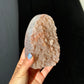 Peach quartz rainbow cut base
