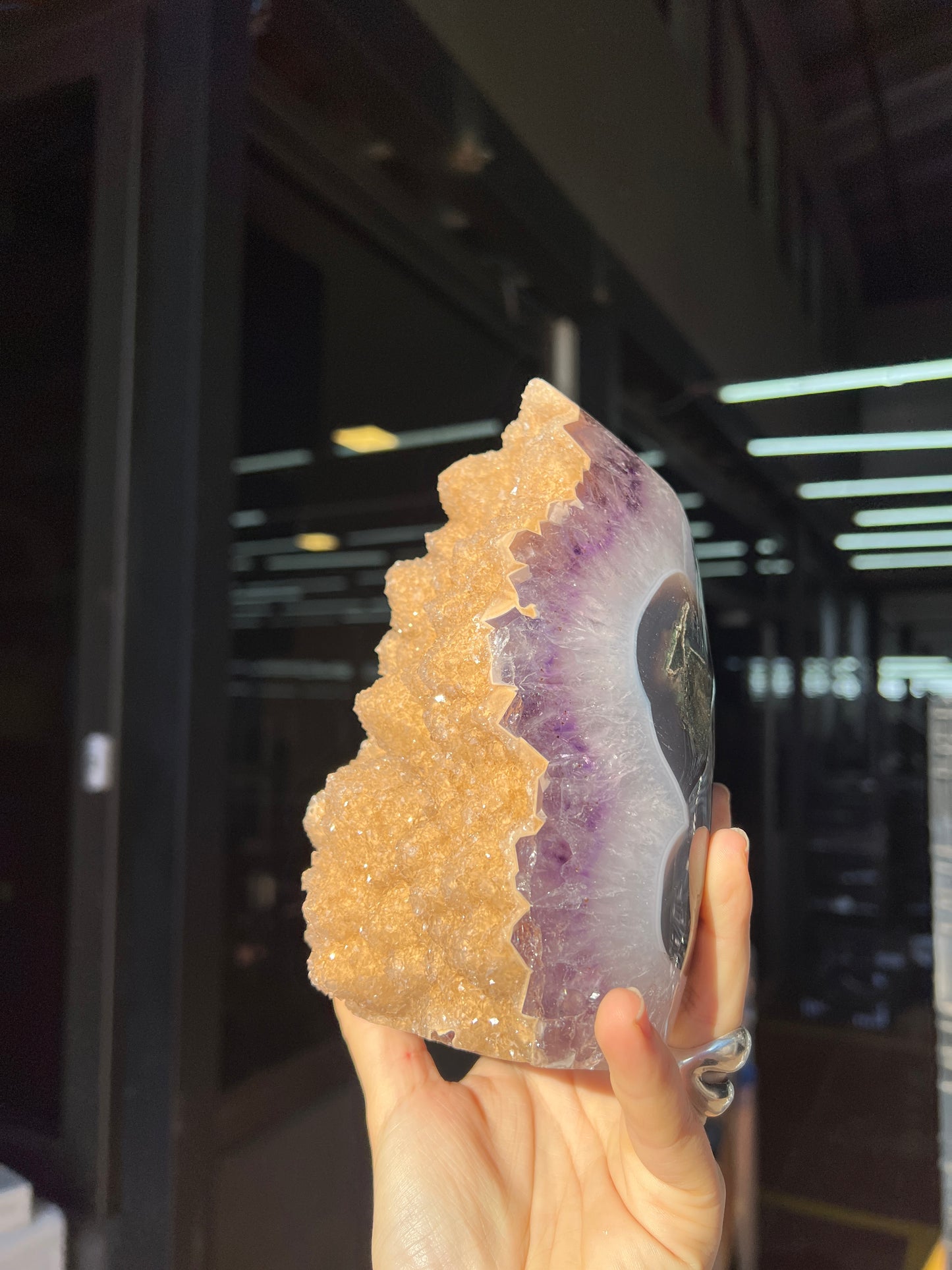 Golden amethyst piece
