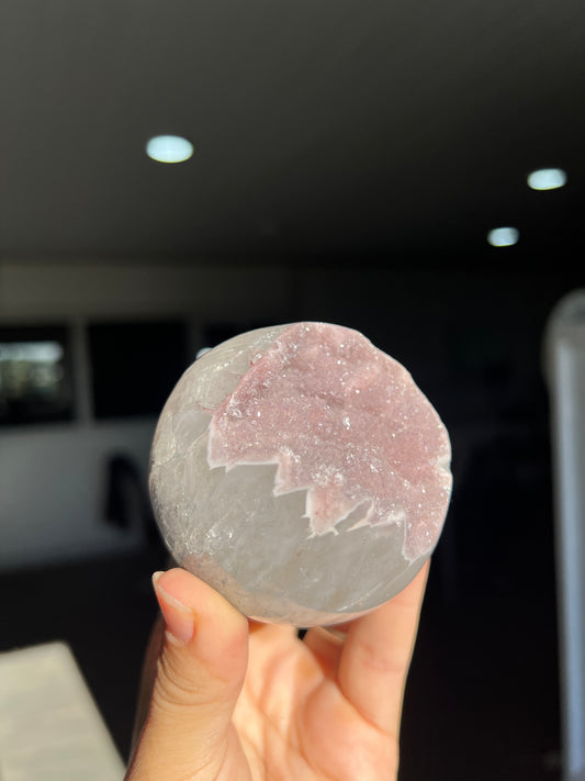 Pink quartz sphere