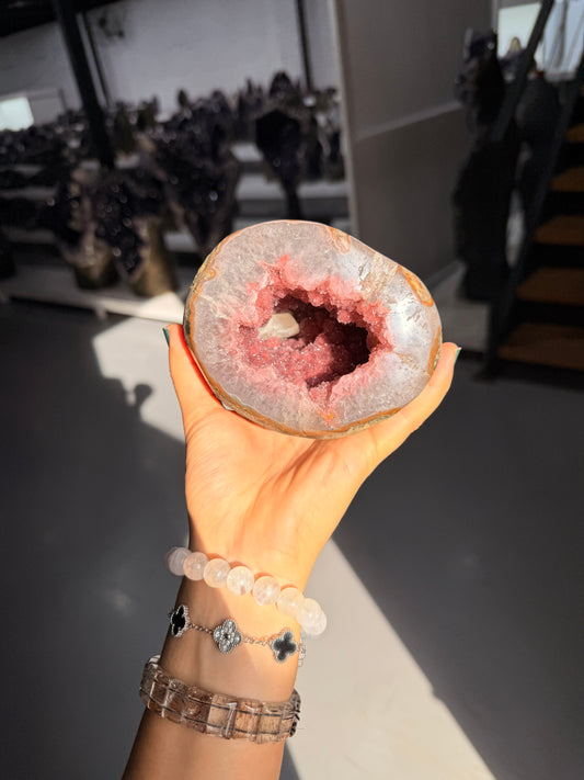 Mini pink geode