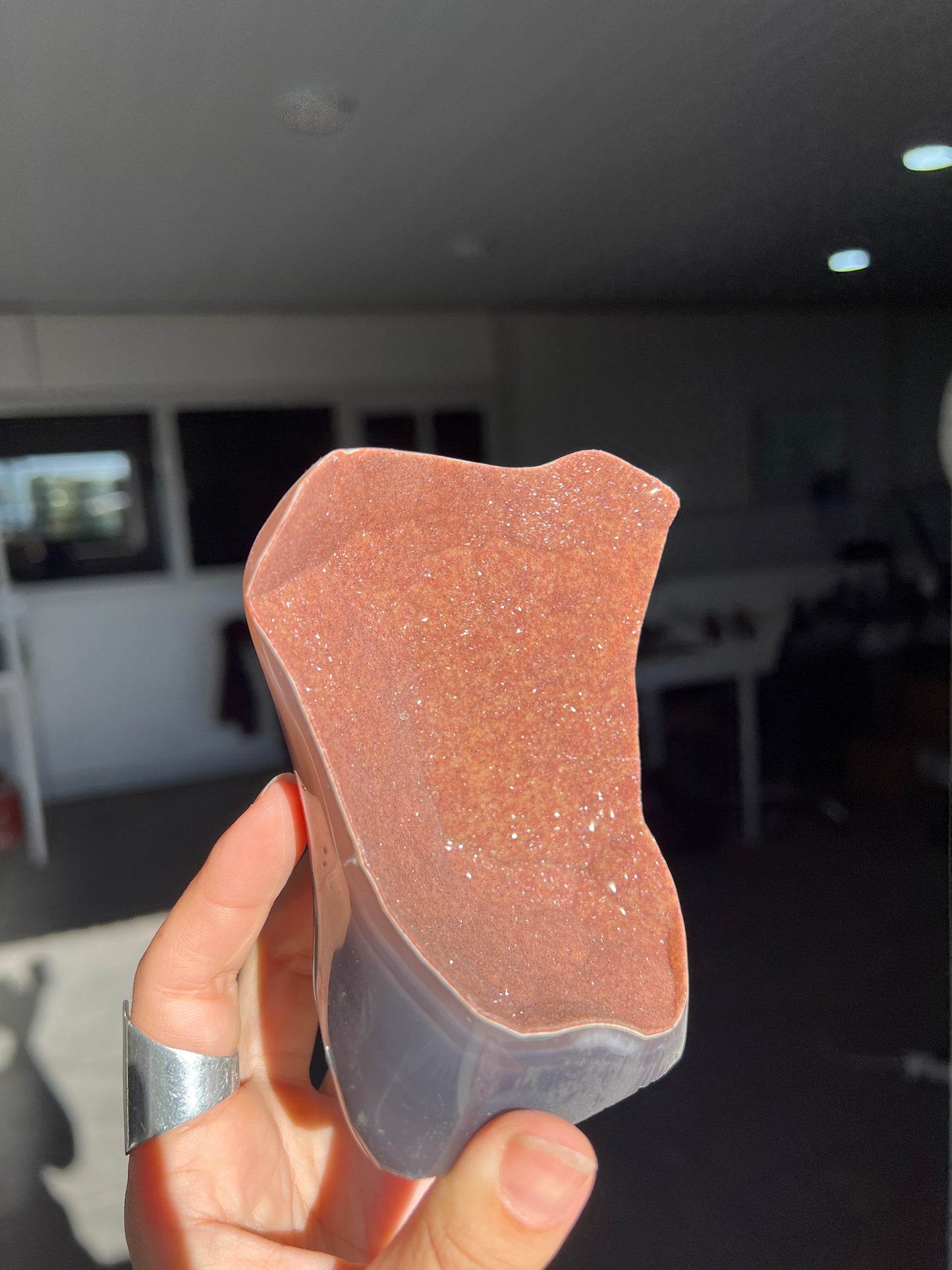 Black agate orange piece