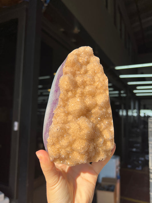 Golden amethyst piece