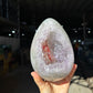 Big quartz hematite egg