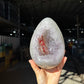 Big quartz hematite egg