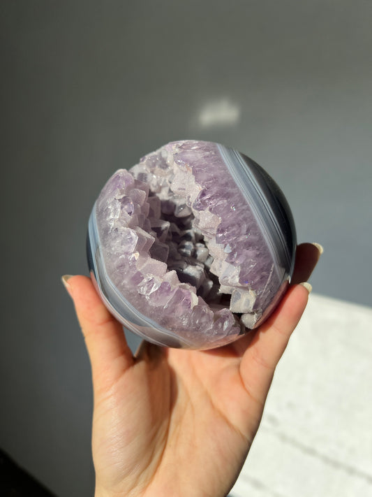 Blue amethyst sugar sphere
