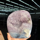 Blue agate specimen amethyst