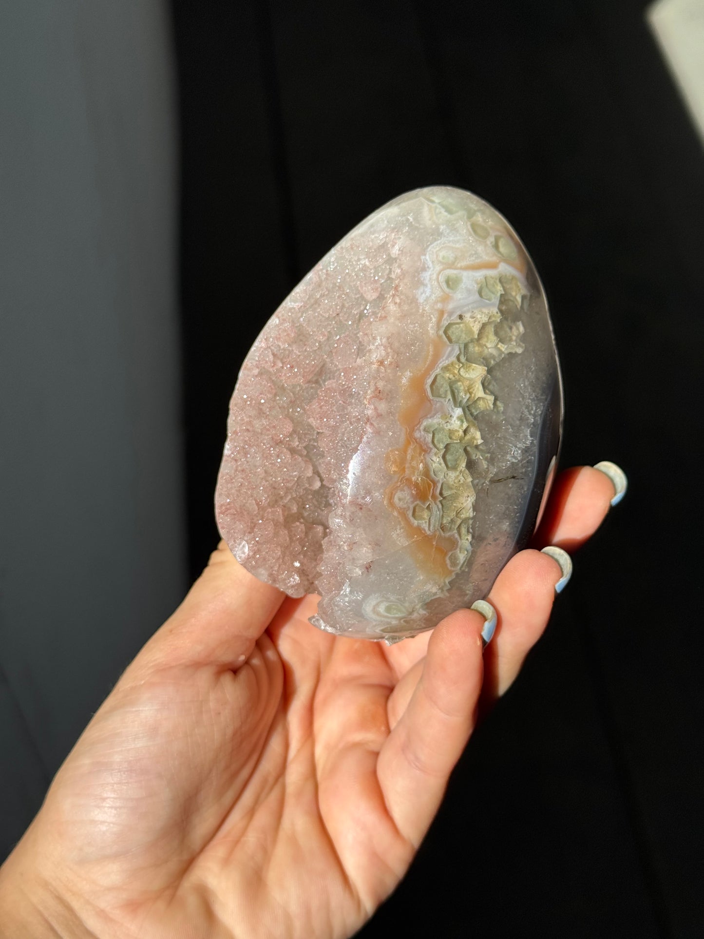 Mini Salmon quartz egg