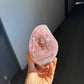 Baby pink calcite amethyst piece