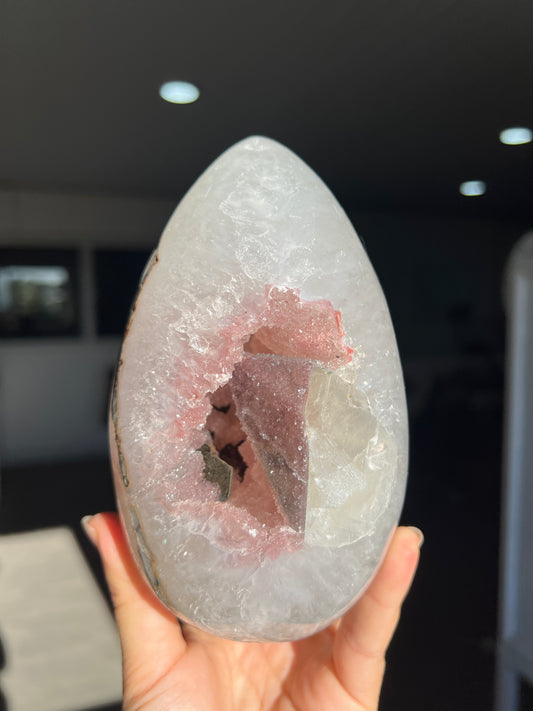 Big pink quartz egg