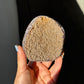 Yellow rainbow druzy cut base