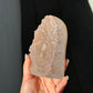 Peach quartz rainbow cut base