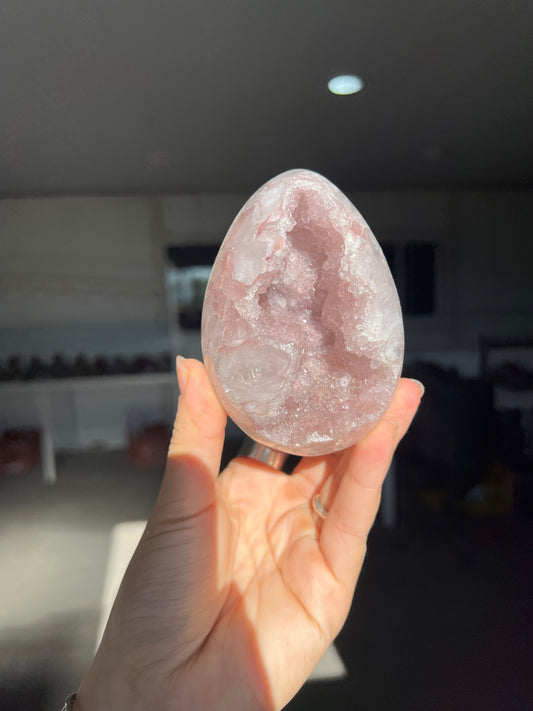 Baby pink quartz egg