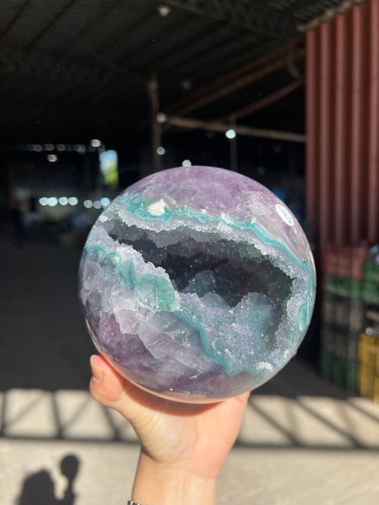 Special green amethyst sphere