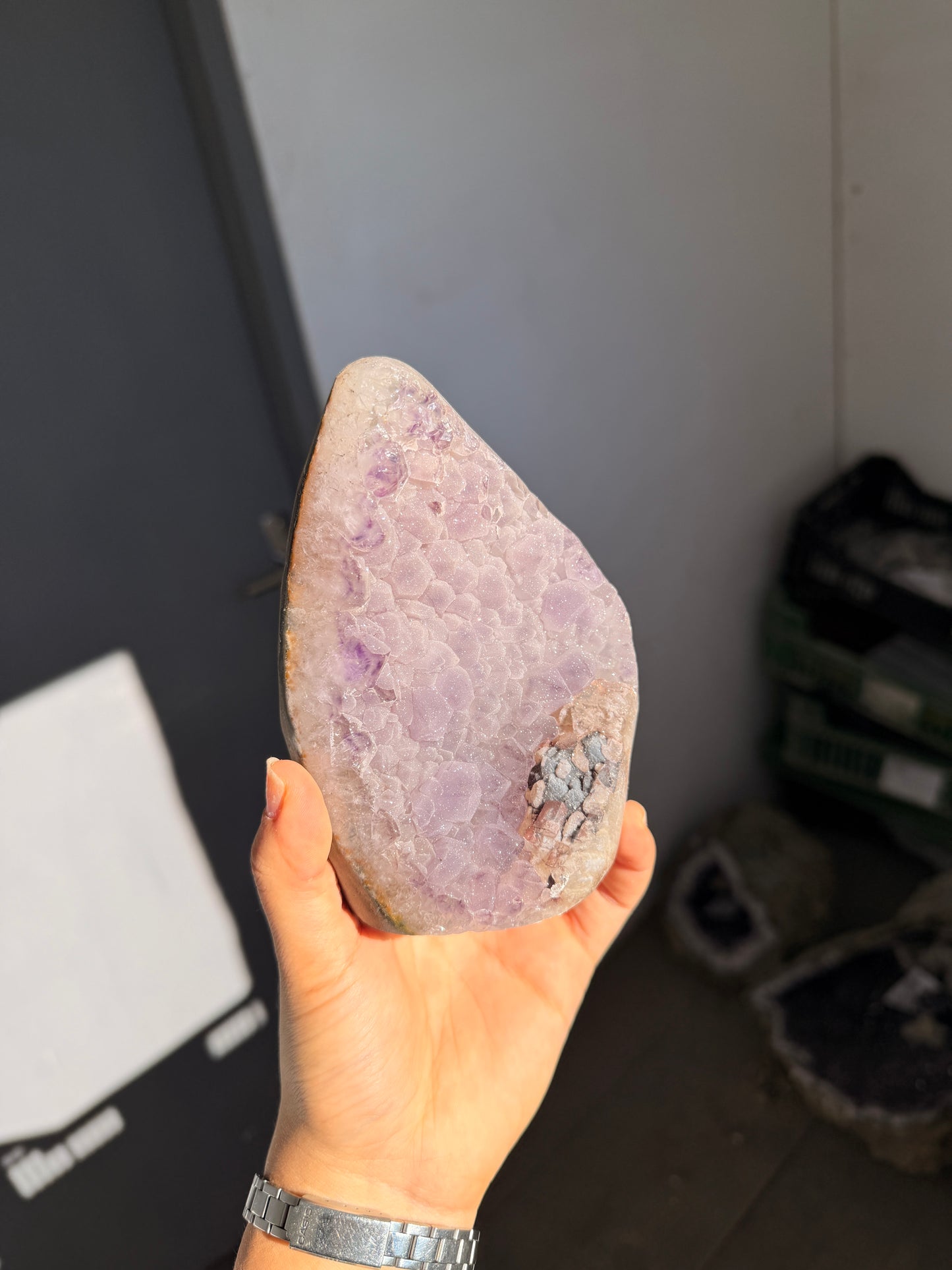 Blue sugar amethyst piece