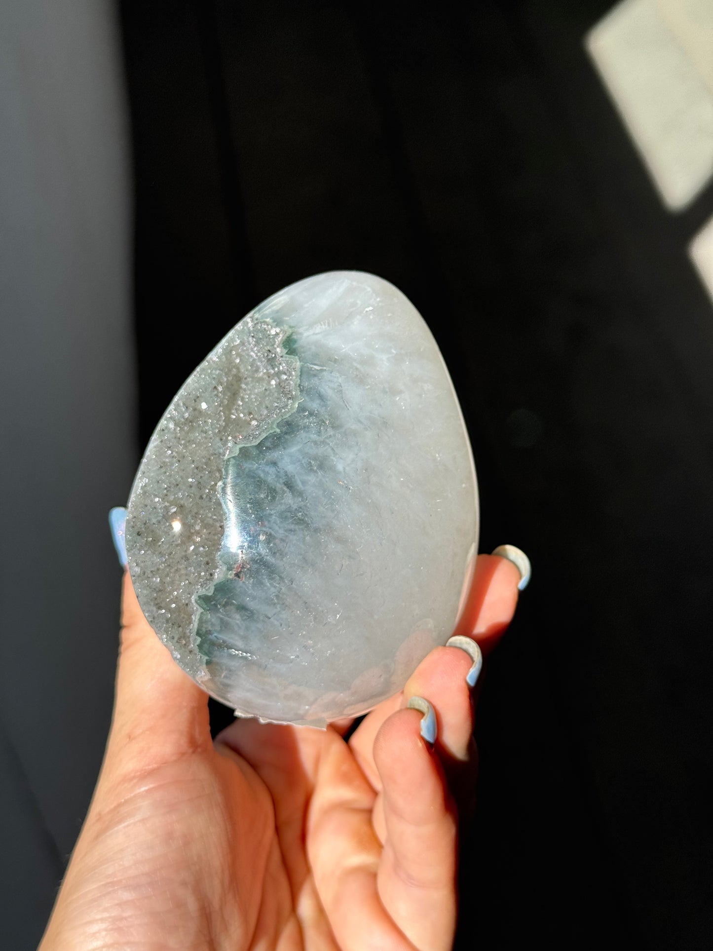 Green quartz egg