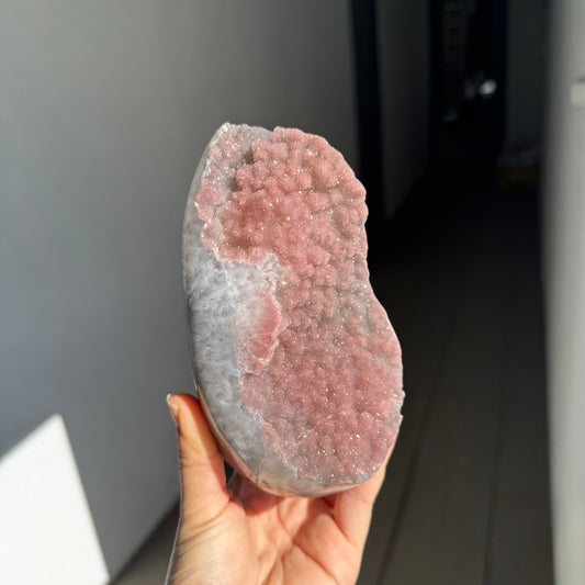 Pink quartz rainbow piece