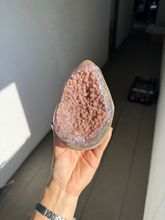 Peach rainbow amethyst piece