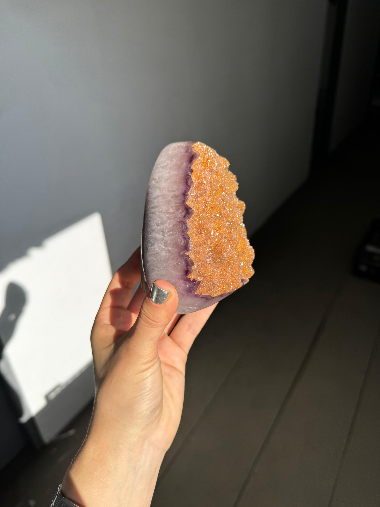 Orange amethyst piece