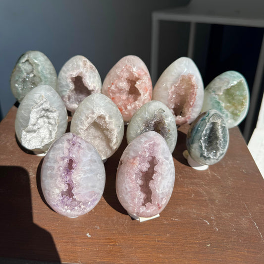 Rainbow quartz eggs lot 5