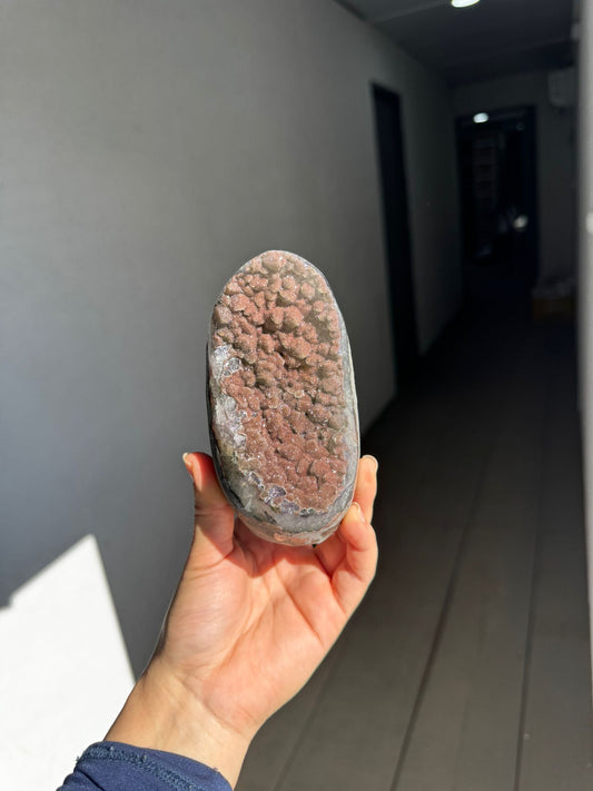 Green sugar druzy cut base