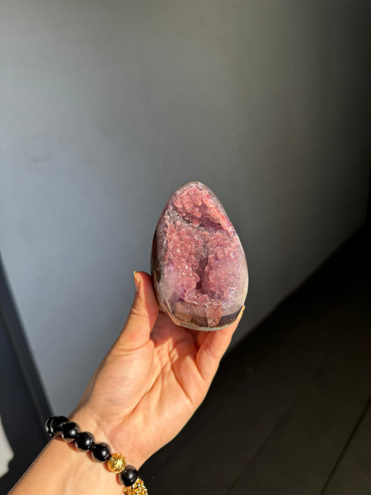 Pink amethyst mini cut base