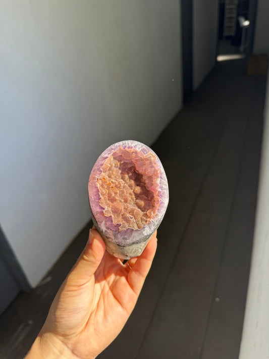 Sugar Orange rainbow amethyst cut base