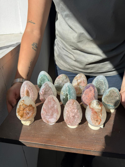 Rainbow quartz egg lot 4