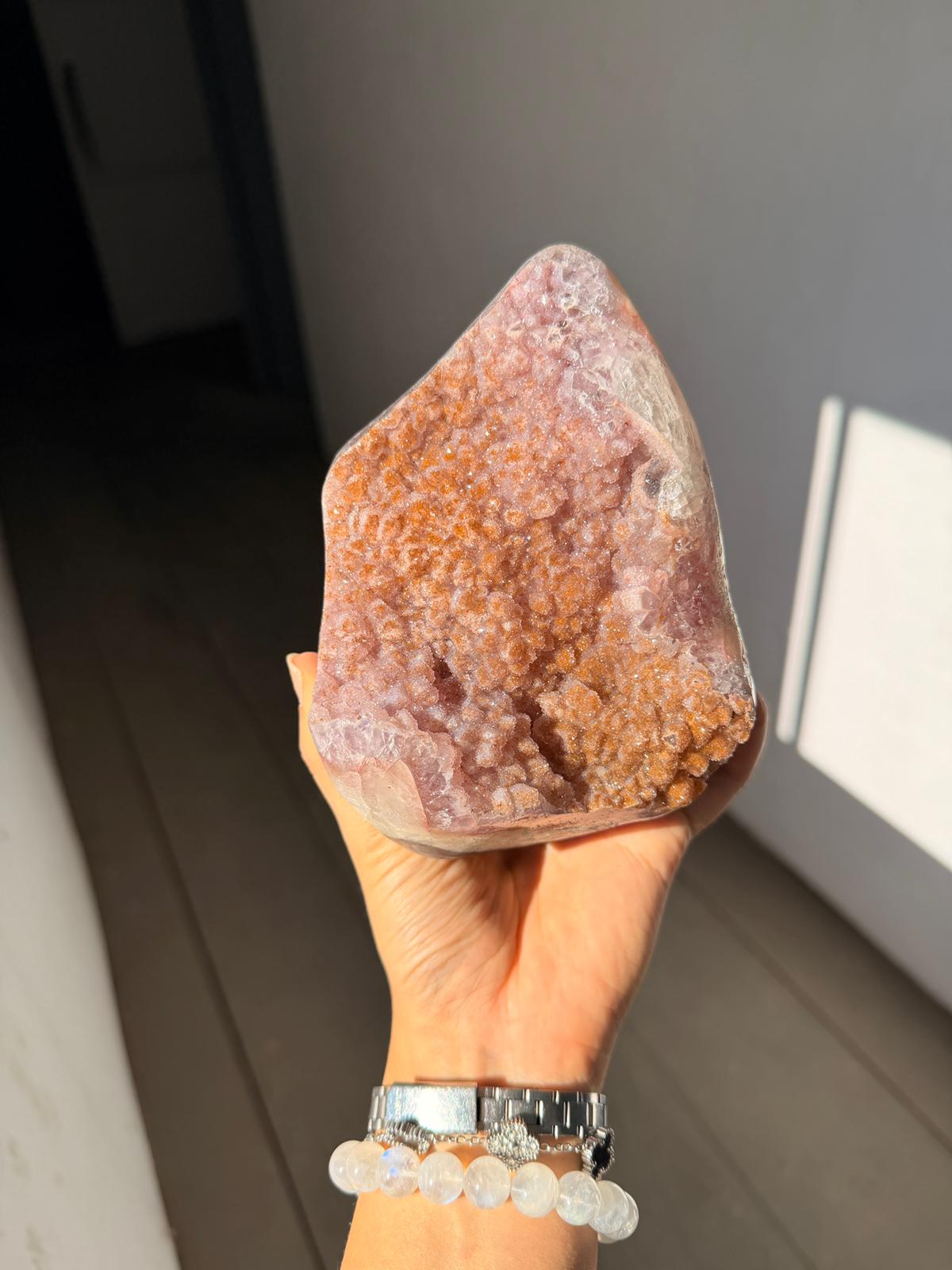 Rainbow calcite pink piece