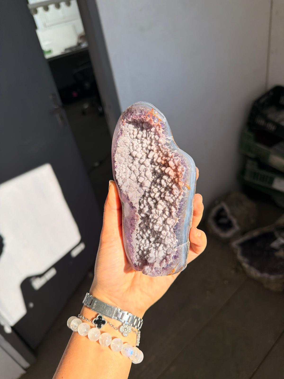 Snowy galaxy sugar piece