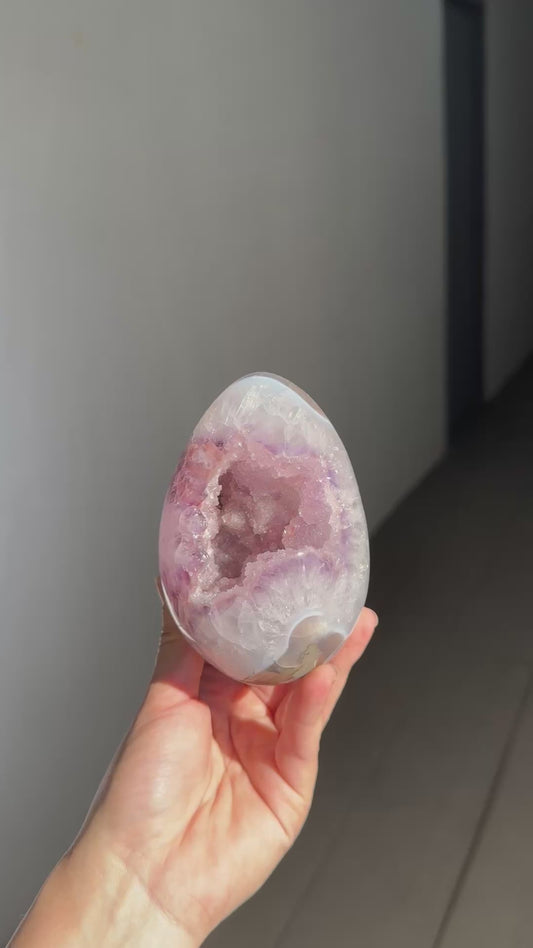 Pink amethyst egg