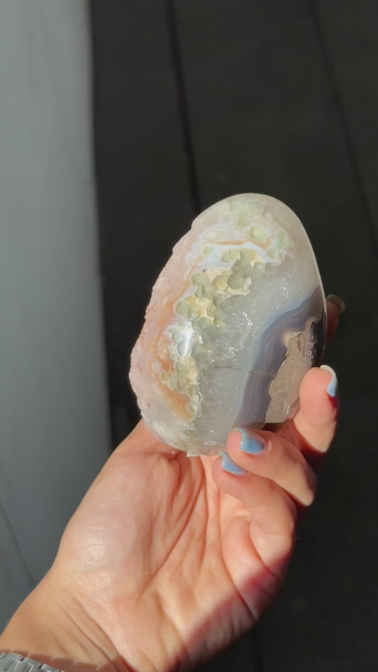 Mini Salmon quartz egg