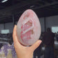 Pink quartz formation egg