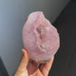 Baby pink calcite amethyst piece