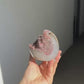 Pink rainbow quartz cut base