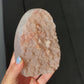 Peach quartz rainbow cut base